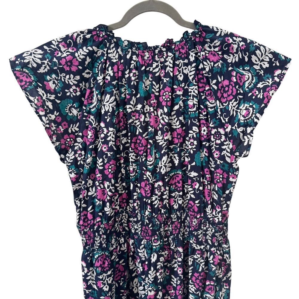 Rails Amellia Midi Dress in "Woodblock Floral" 100% Cotton Blue Size XL - Picture 11 of 13